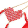 Subblime - 955526 Ensemble Soutien-Gorge Avec Chaînes Et Coeur En Maille Rouge L/Xl